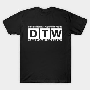 DTW Airport, Detroit Metropolitan Wayne County Airport T-Shirt